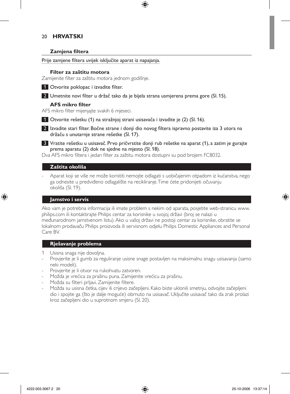 Philips FC8390 User Manual | Page 20 / 62