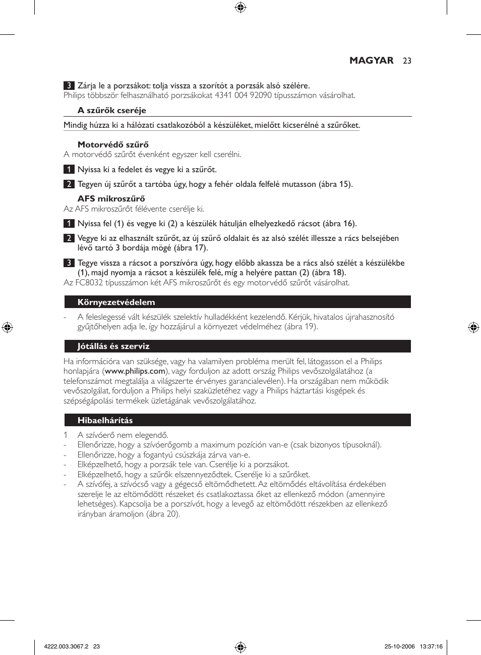 Philips FC8390 User Manual | Page 23 / 62