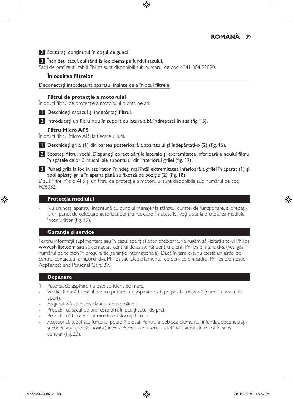 Philips FC8390 User Manual | Page 39 / 62