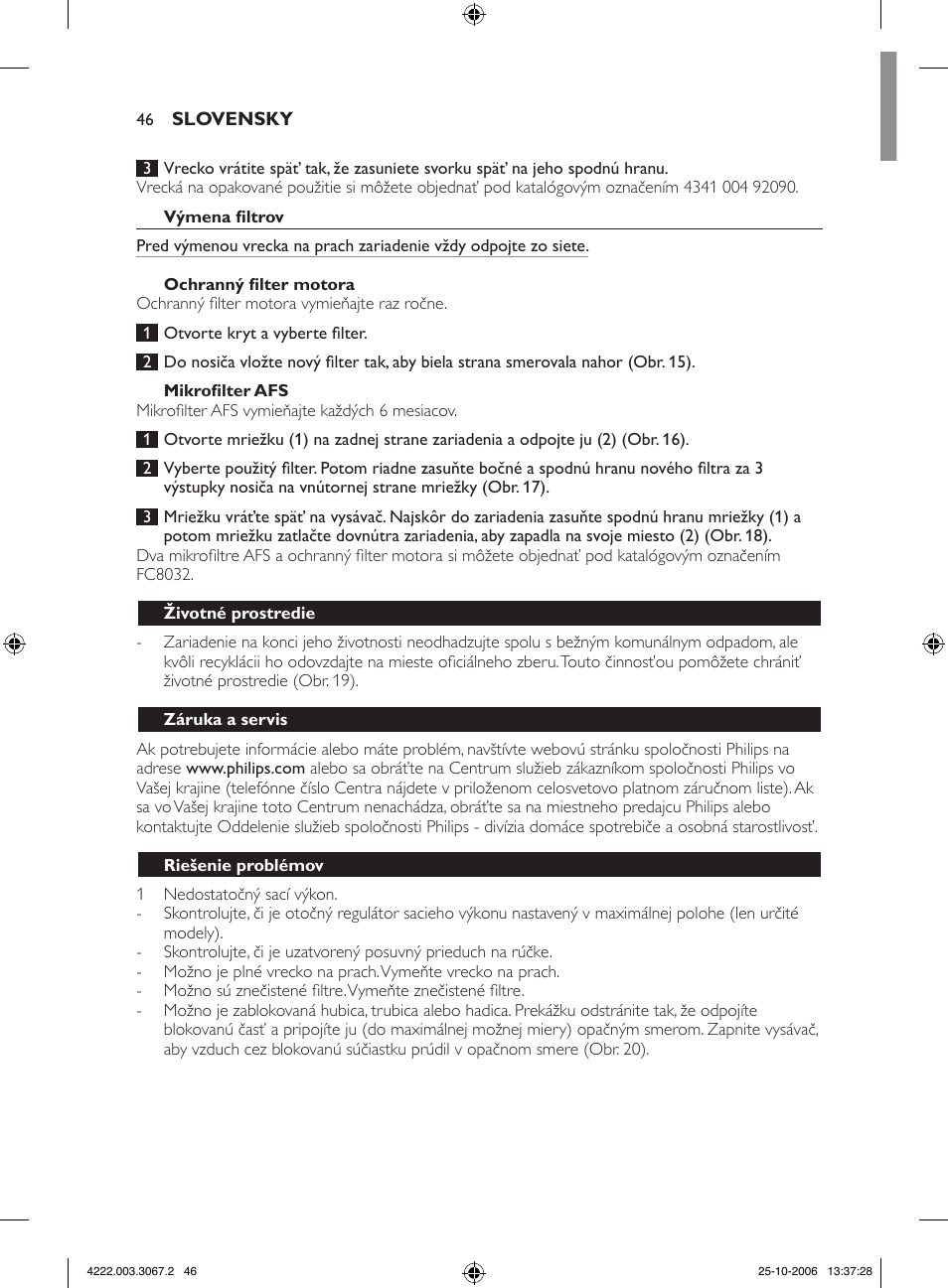 Philips FC8390 User Manual | Page 46 / 62