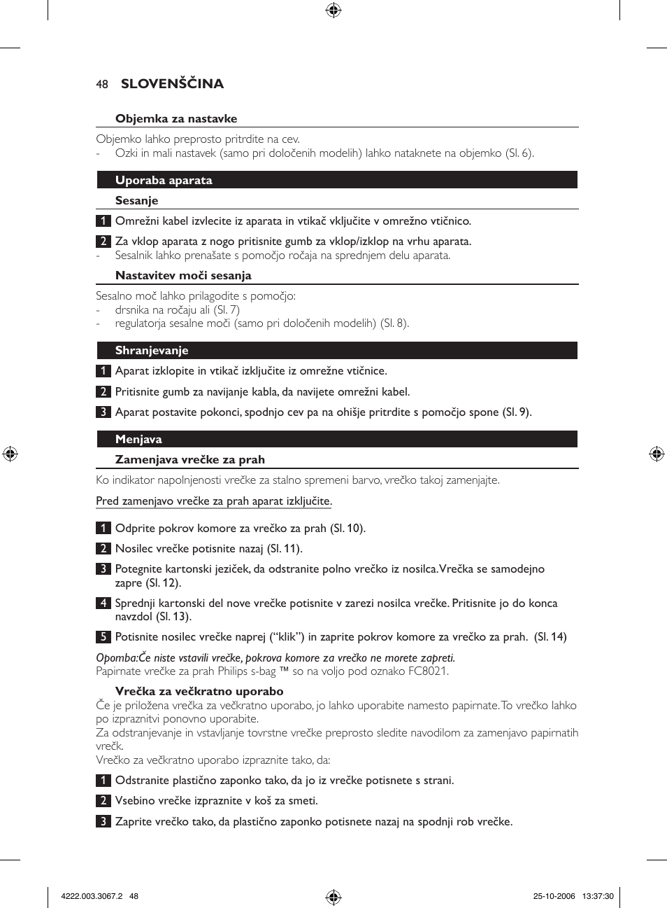 Philips FC8390 User Manual | Page 48 / 62