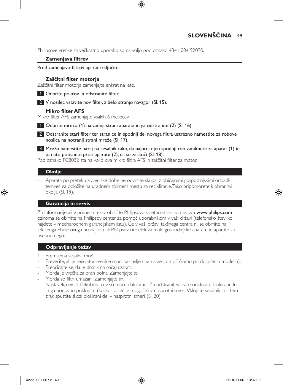 Philips FC8390 User Manual | Page 49 / 62