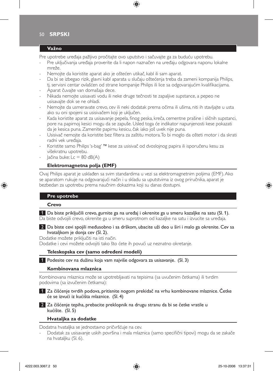 Philips FC8390 User Manual | Page 50 / 62