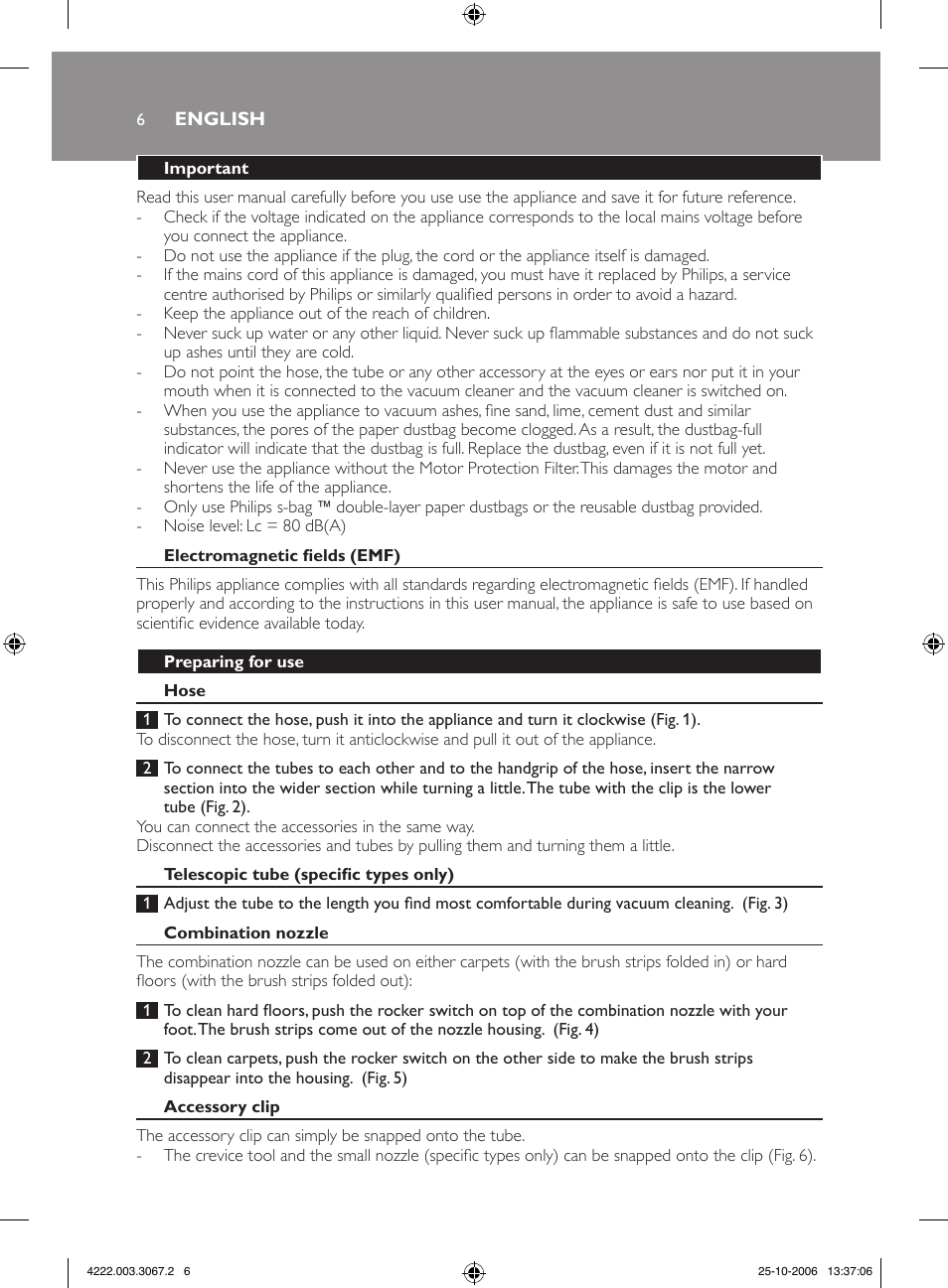 Philips FC8390 User Manual | Page 6 / 62