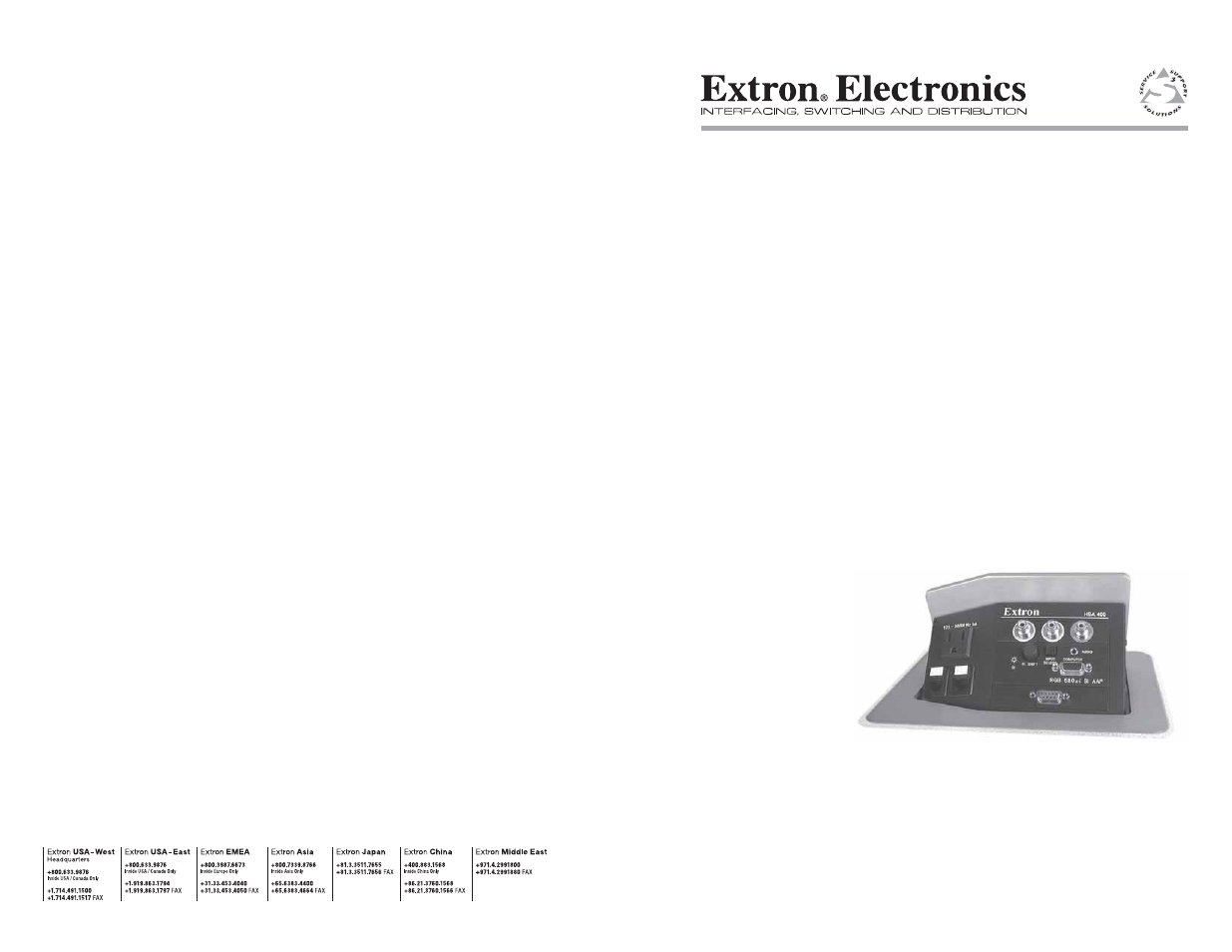Extron electronic HSA 402 User Manual | 28 pages