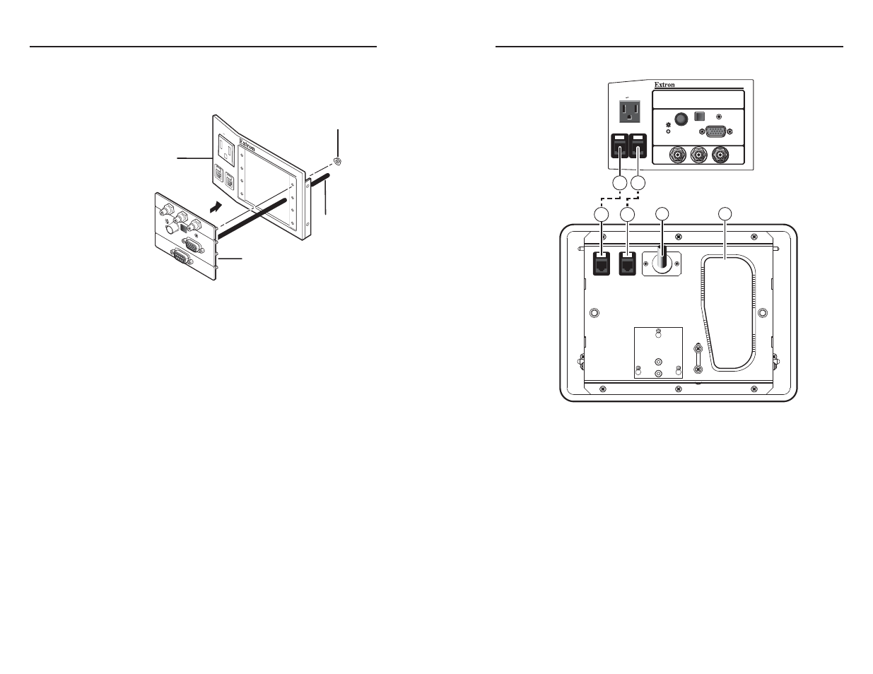 Cabling the enclosure, E. see “cabling the enclosure” in this chapter, Installation, cont’d | Extron electronic HSA 402 User Manual | Page 11 / 28