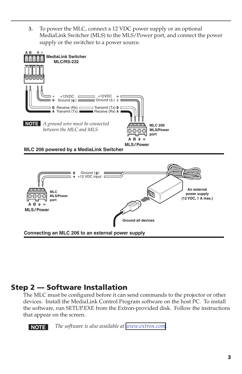 Step 2 — software installation | Extron Electronics MLC 206 User Manual | Page 3 / 8