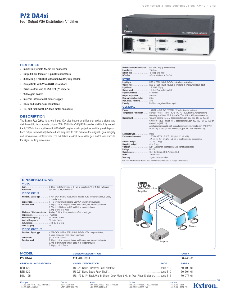 Extron electronic 60-190-01 User Manual | 1 page