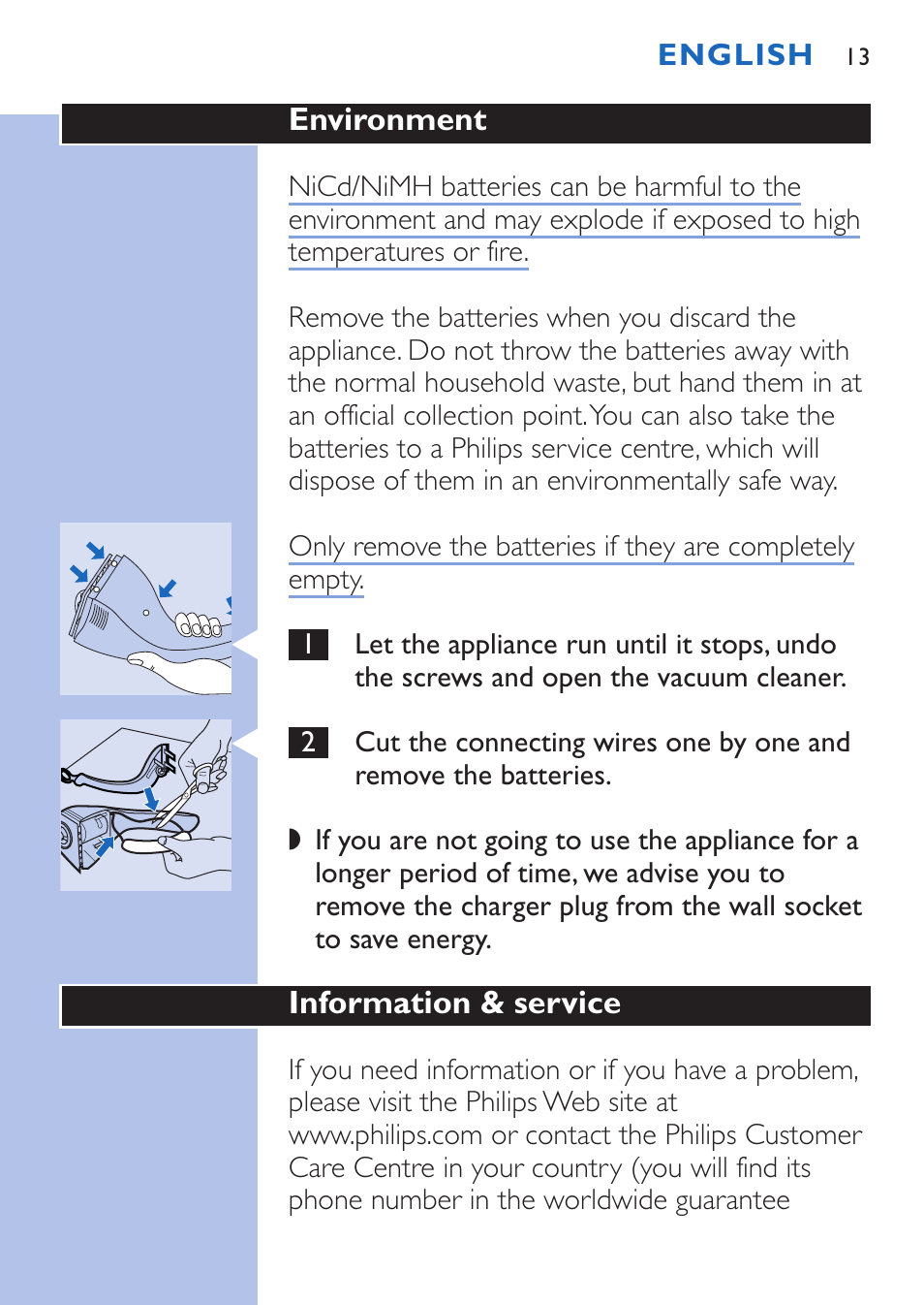 Philips FC6067 User Manual | Page 13 / 118