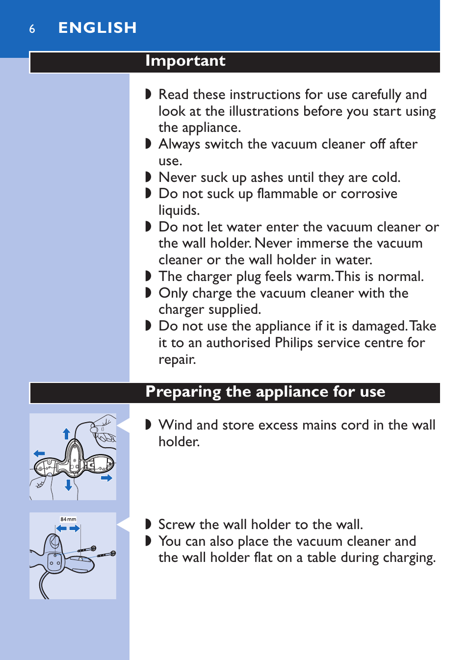 English 6 | Philips FC6067 User Manual | Page 6 / 118