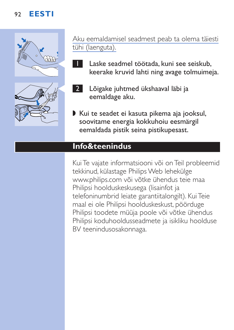 Philips FC6067 User Manual | Page 92 / 118