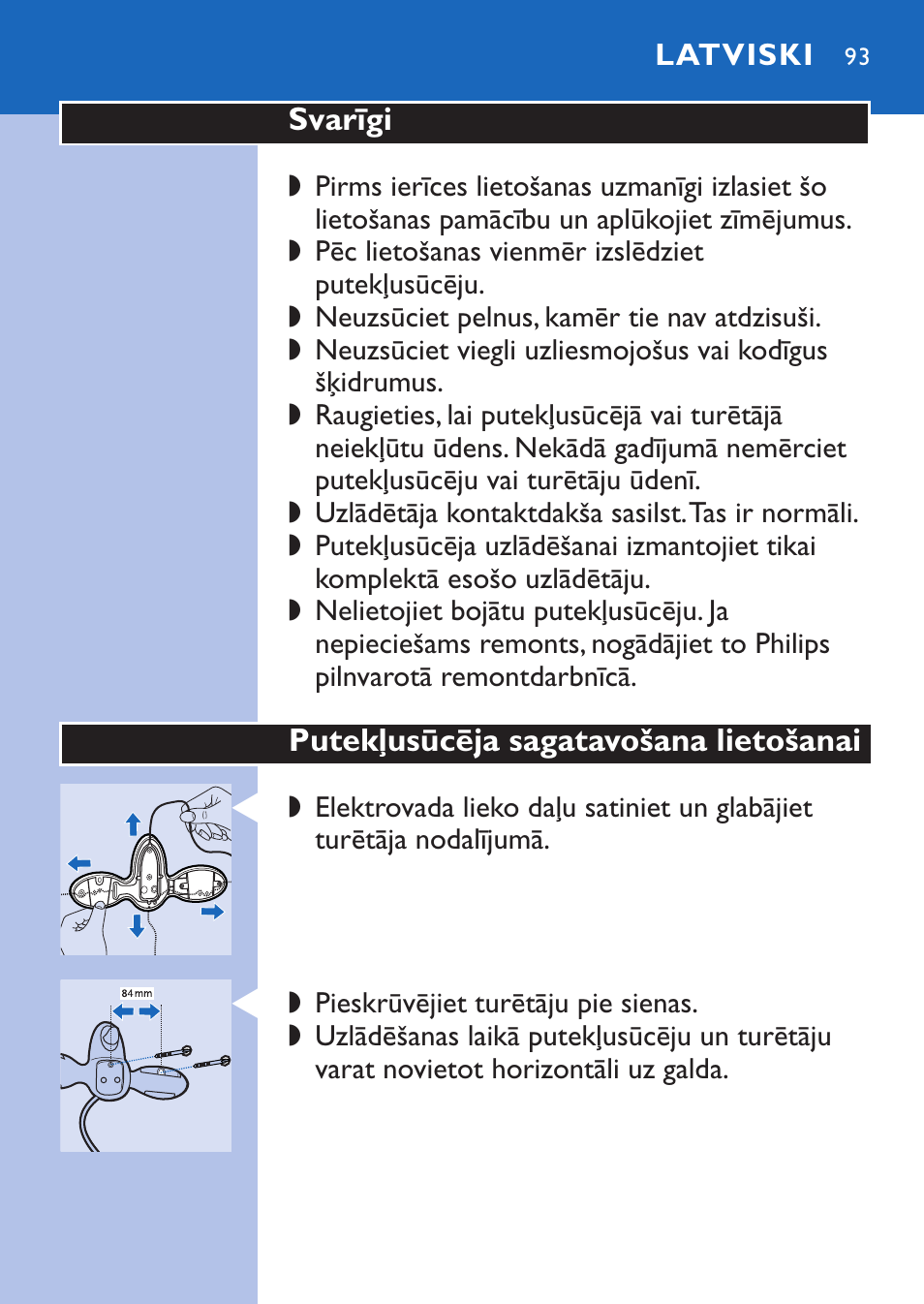 Latviski | Philips FC6067 User Manual | Page 93 / 118