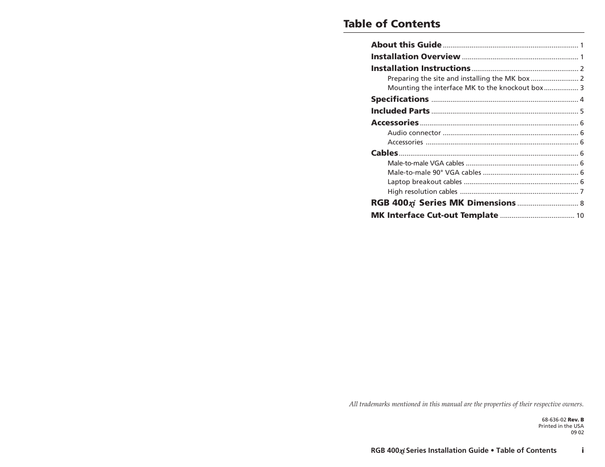 Extron Electronics RGB 400xi Series User Manual | Page 3 / 11