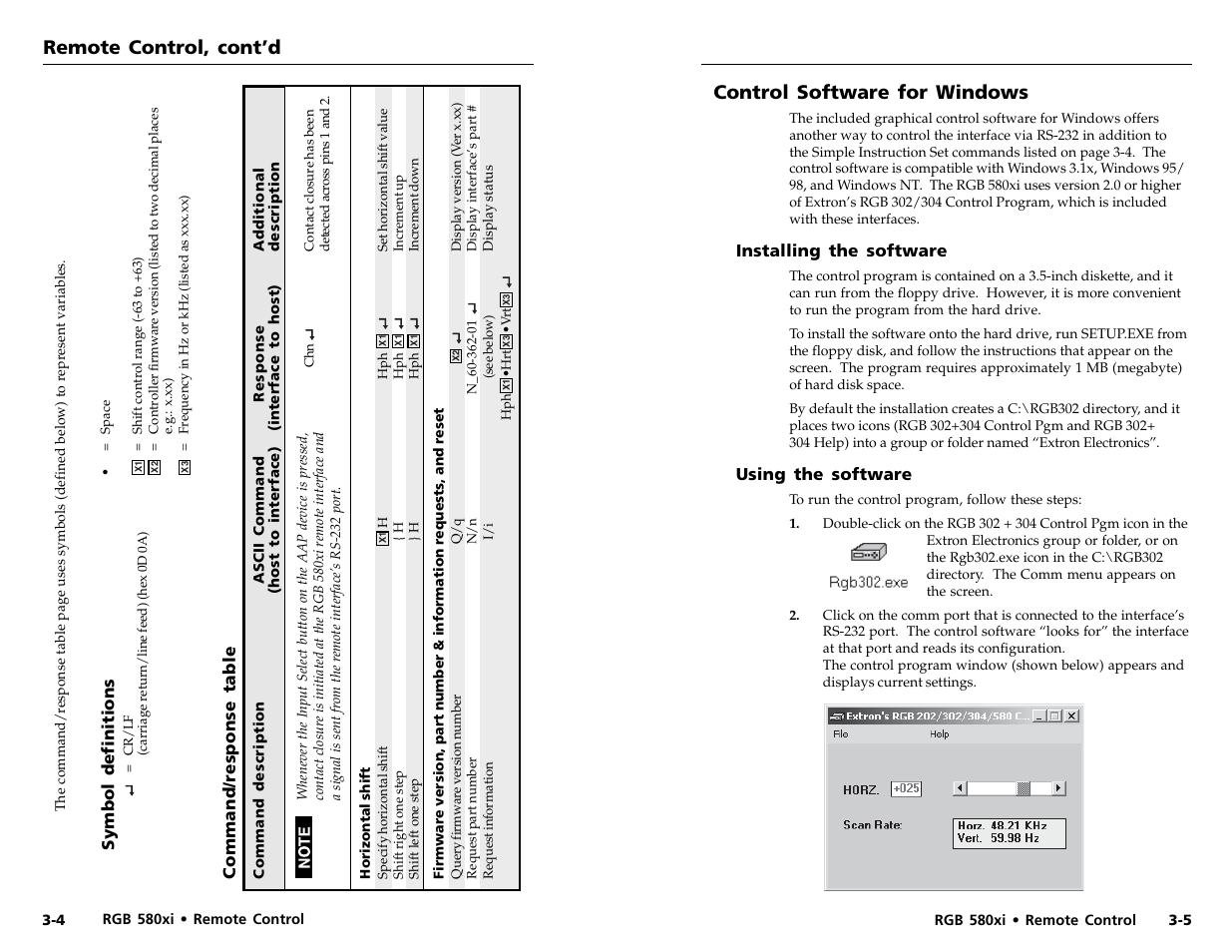 Control software for windows | Extron electronic RGB 580xi User Manual | Page 17 / 23