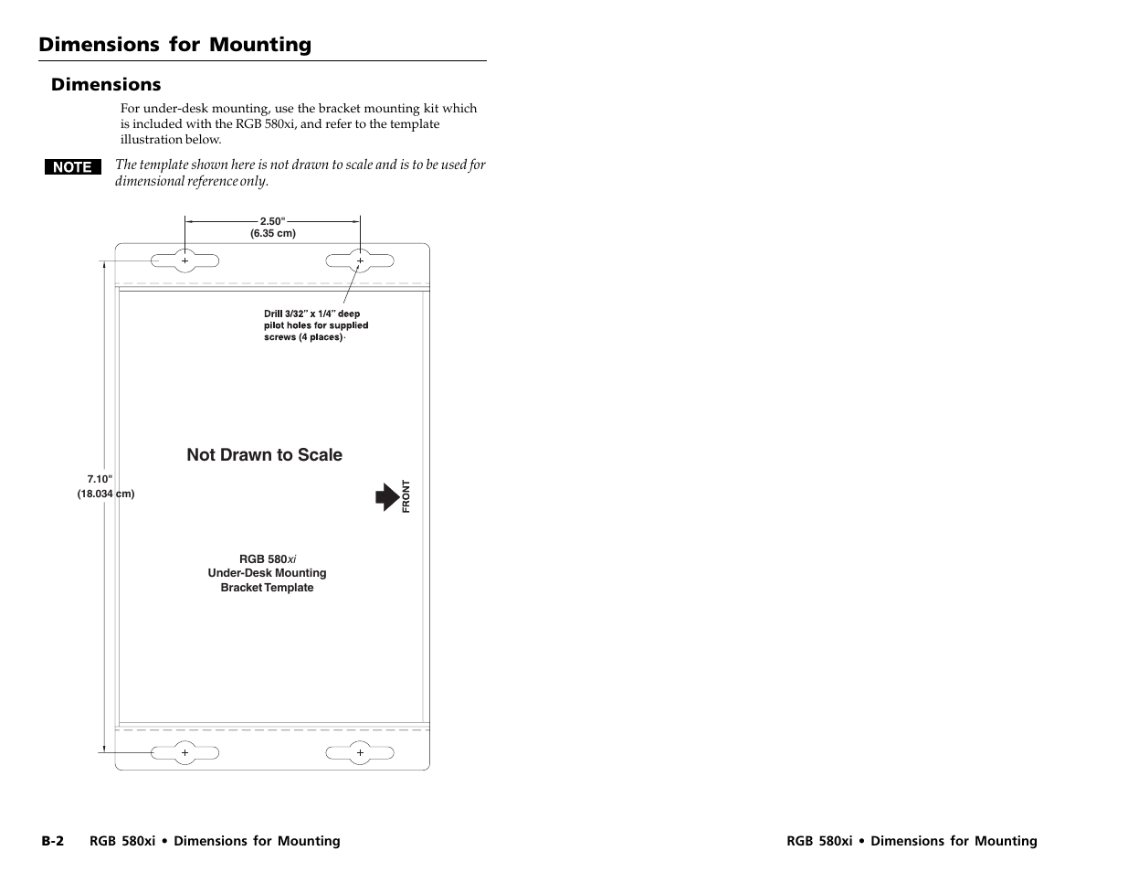 Dimensions, Dimensions for mounting | Extron electronic RGB 580xi User Manual | Page 22 / 23