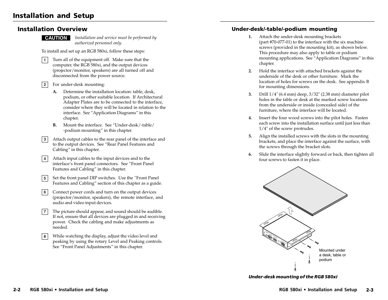 Installation overview, Installation and setup | Extron electronic RGB 580xi User Manual | Page 7 / 23