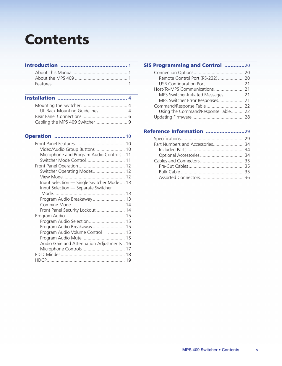 Extron Electronics MPS 409 User Manual | Page 5 / 43