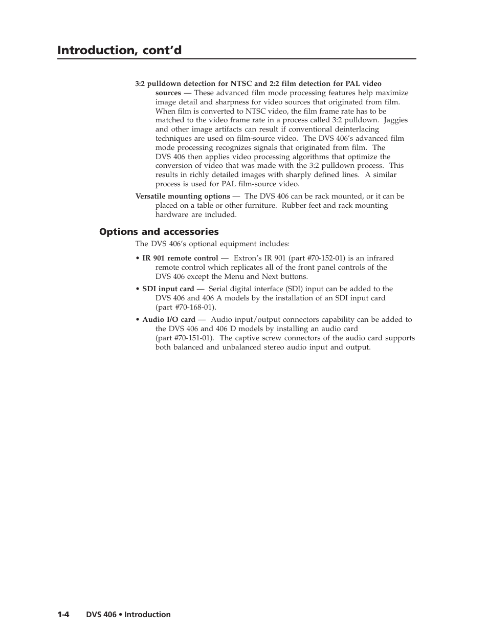 Introduction, cont’d | Extron Electronics DVS 406 Series User Manual | Page 12 / 56