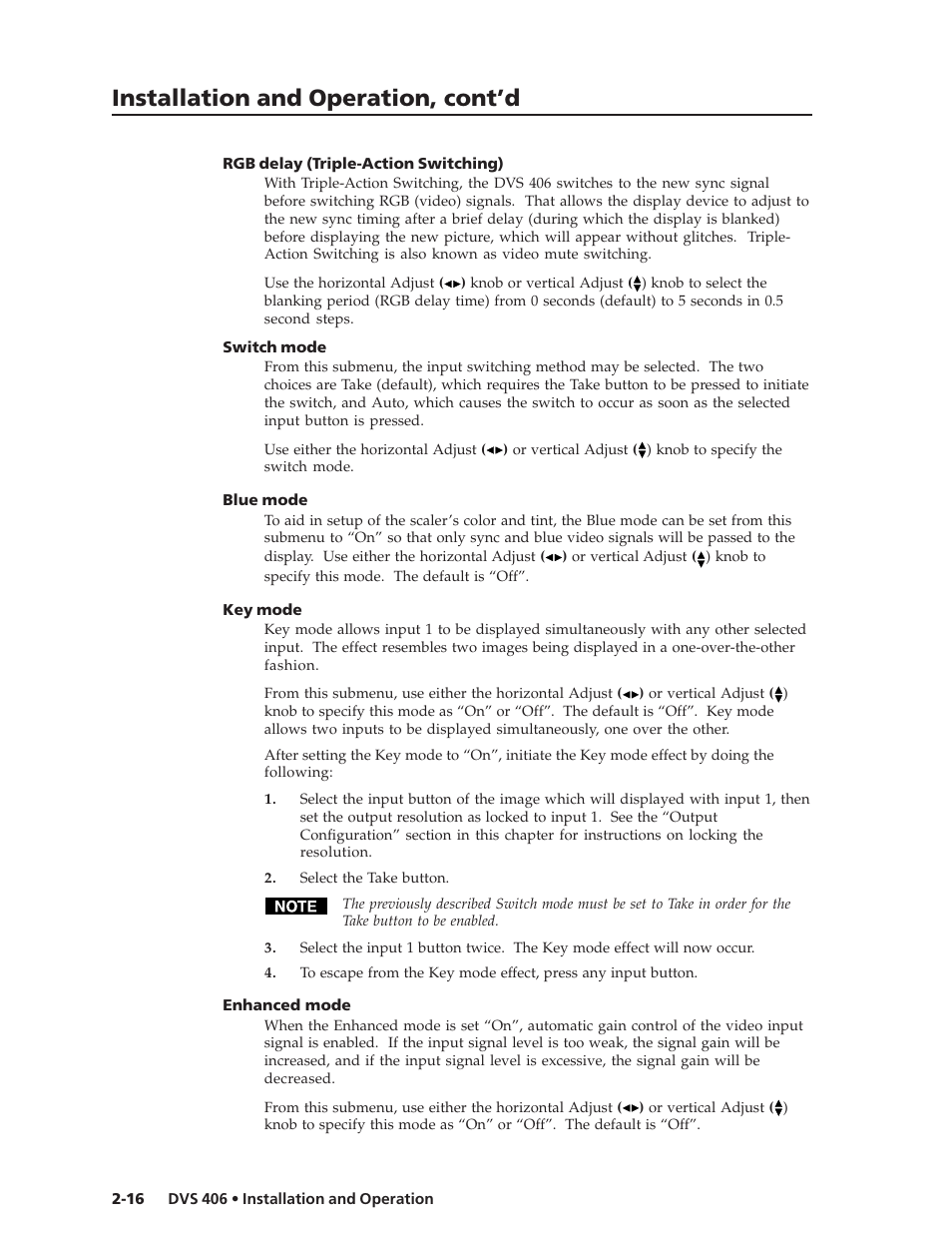 Installation and operation, cont’d | Extron Electronics DVS 406 Series User Manual | Page 28 / 56