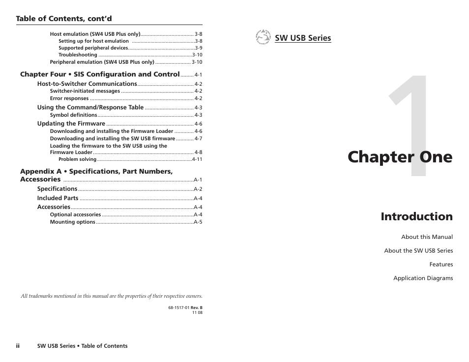 Chapter one, Introduction, Chapter one • introduction | Extron electronic RSB 126 User Manual | Page 6 / 30