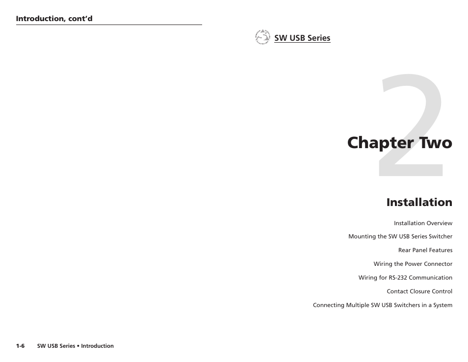Chapter two, Installation, Chapter two • installation | Extron electronic RSB 126 User Manual | Page 9 / 30
