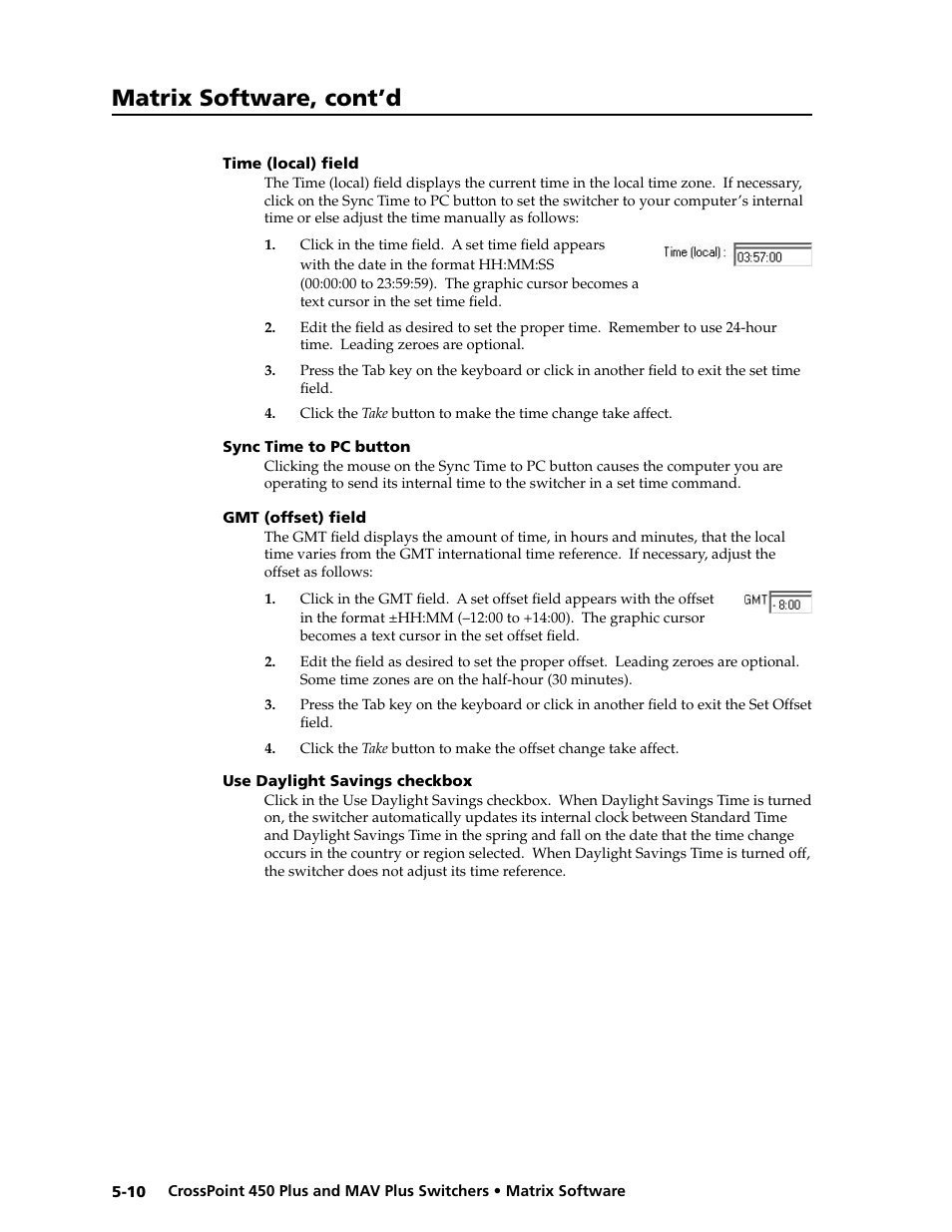 Preliminar y, Matrix software, cont’d | Extron electronic MAV Plus User Manual | Page 114 / 172