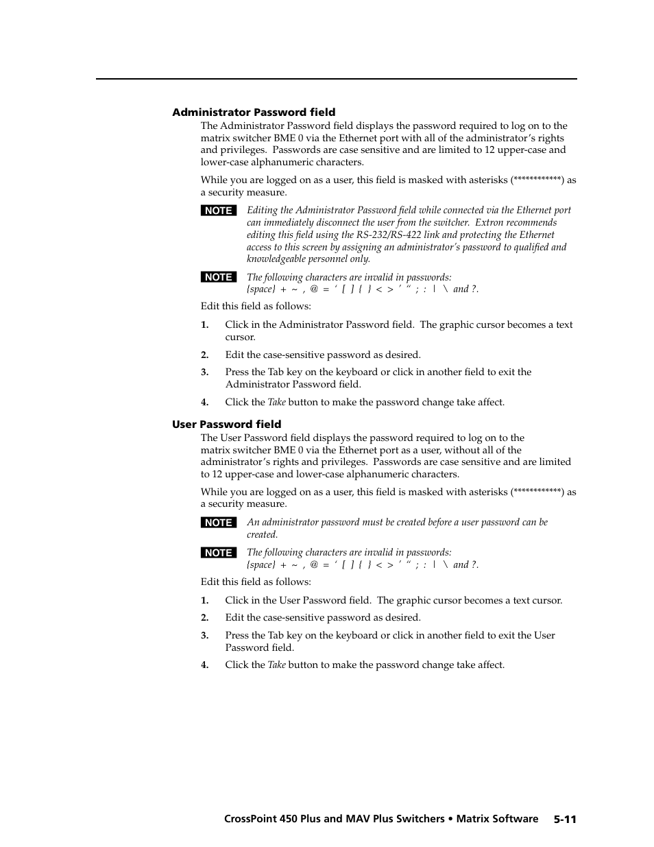 Preliminar y | Extron electronic MAV Plus User Manual | Page 115 / 172