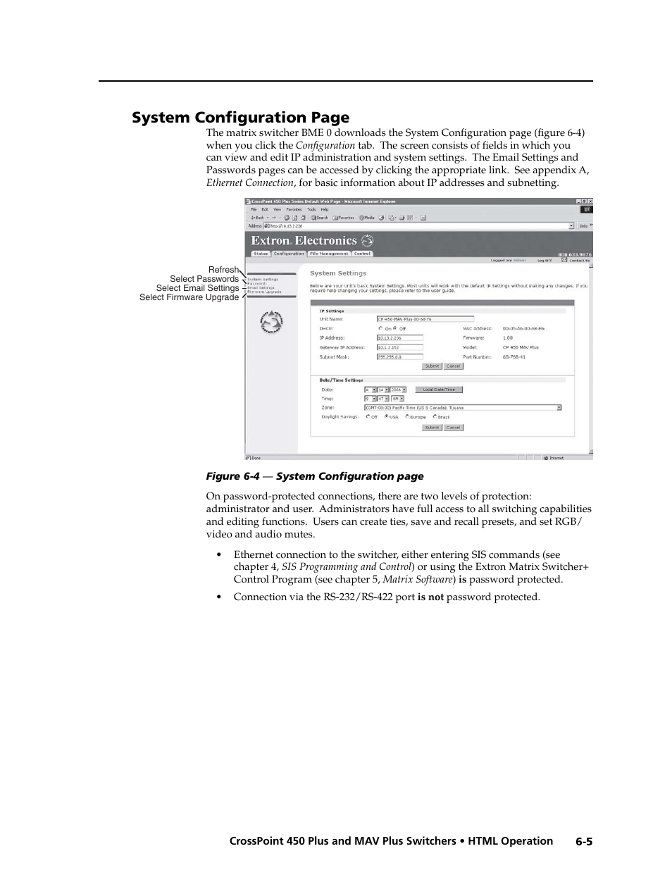 Preliminar y, System confi guration page | Extron electronic MAV Plus User Manual | Page 129 / 172