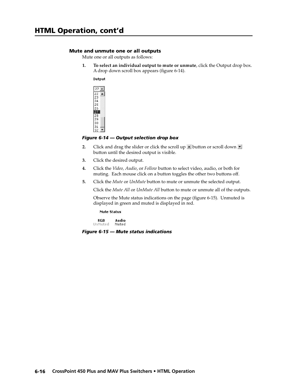 Preliminar y, Html operation, cont’d | Extron electronic MAV Plus User Manual | Page 140 / 172