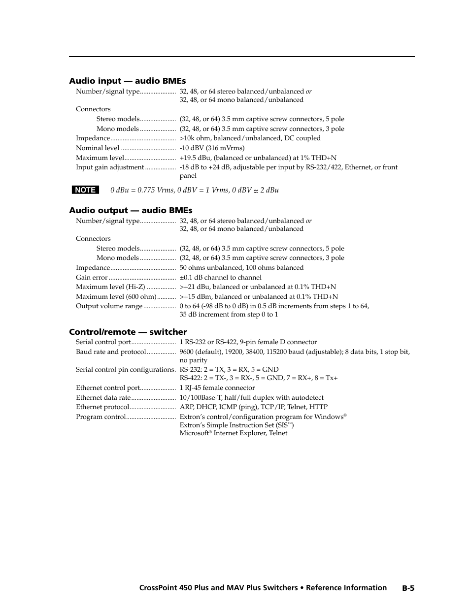 Preliminar y | Extron electronic MAV Plus User Manual | Page 159 / 172