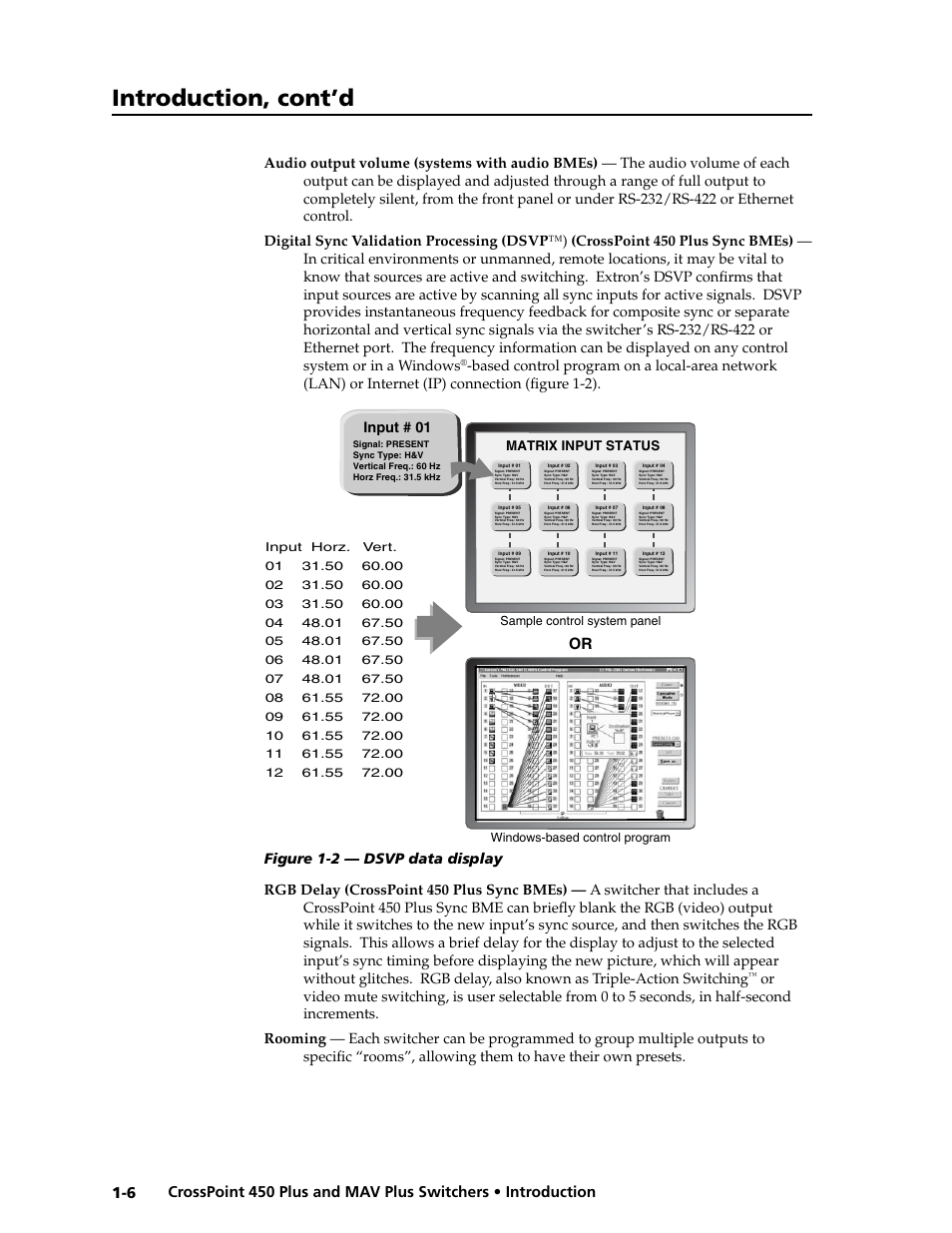 Preliminar y, Introduction, cont’d, Input # 01 | Extron electronic MAV Plus User Manual | Page 16 / 172