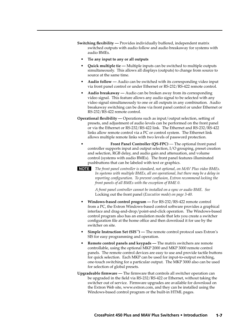 Preliminar y | Extron electronic MAV Plus User Manual | Page 17 / 172