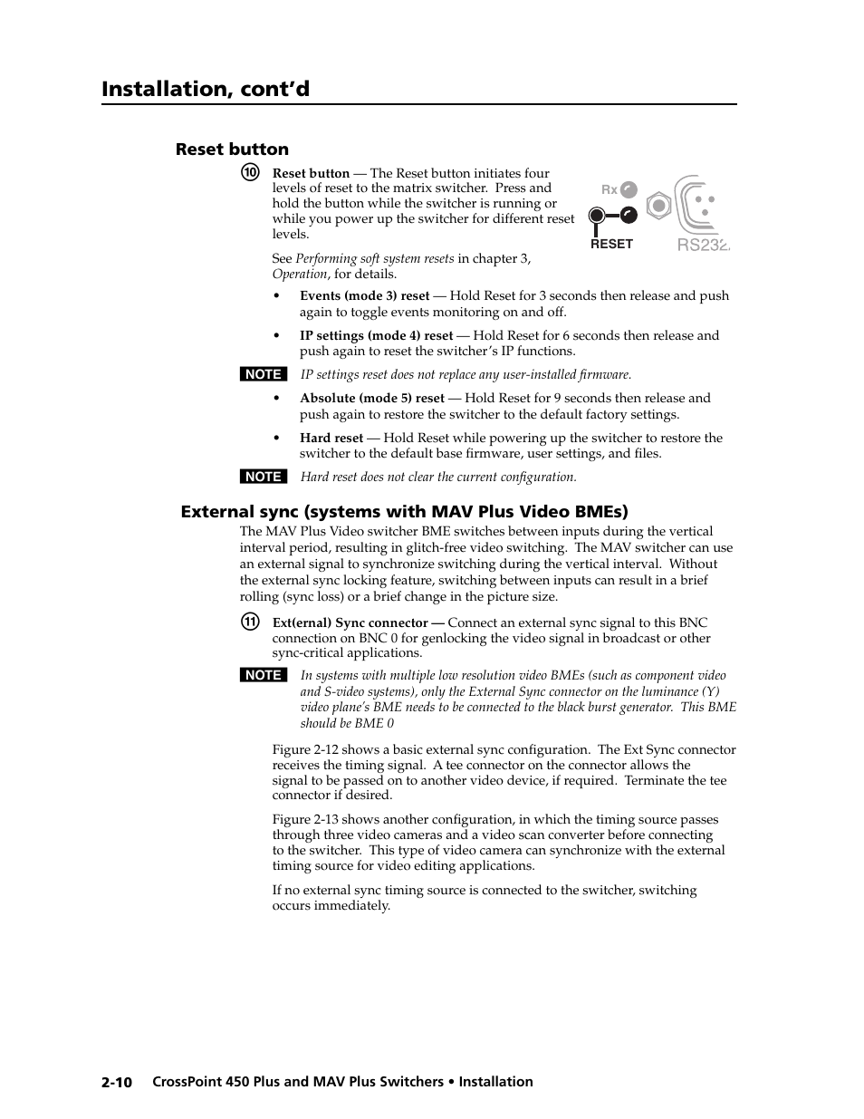 Preliminar y, Installation, cont’d | Extron electronic MAV Plus User Manual | Page 28 / 172