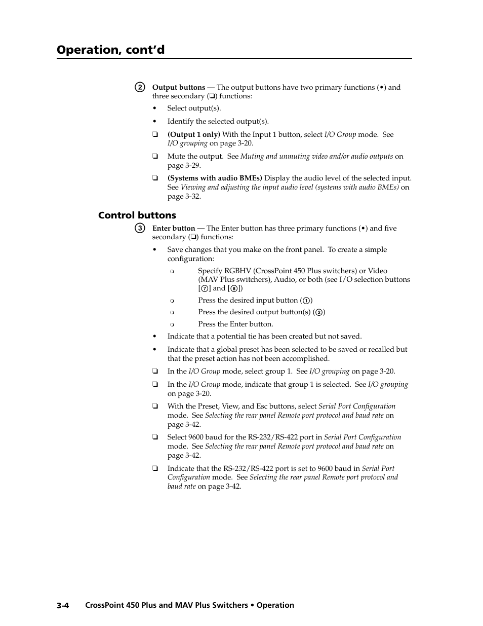 Preliminar y, Operation, cont’d | Extron electronic MAV Plus User Manual | Page 34 / 172