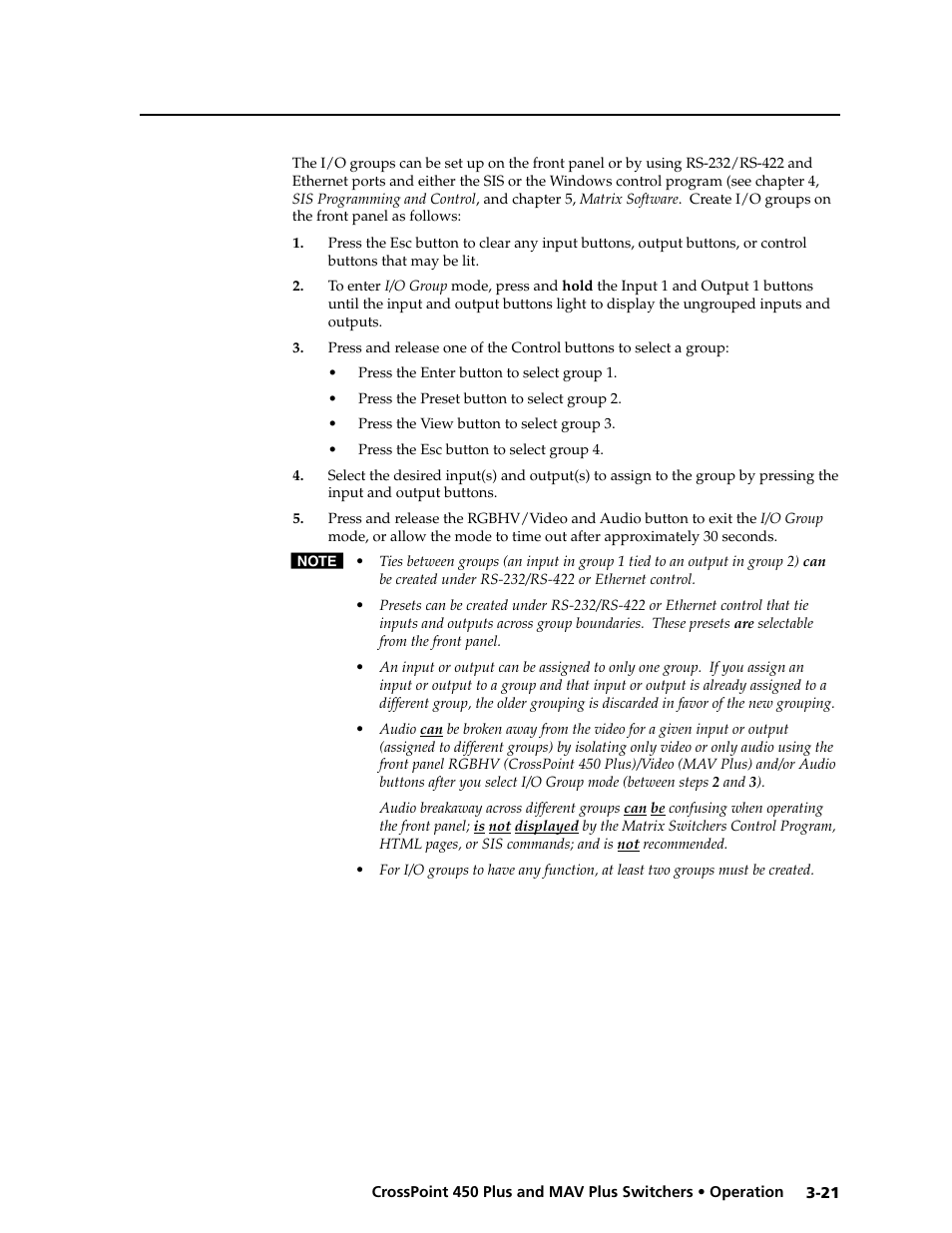 Preliminar y | Extron electronic MAV Plus User Manual | Page 51 / 172