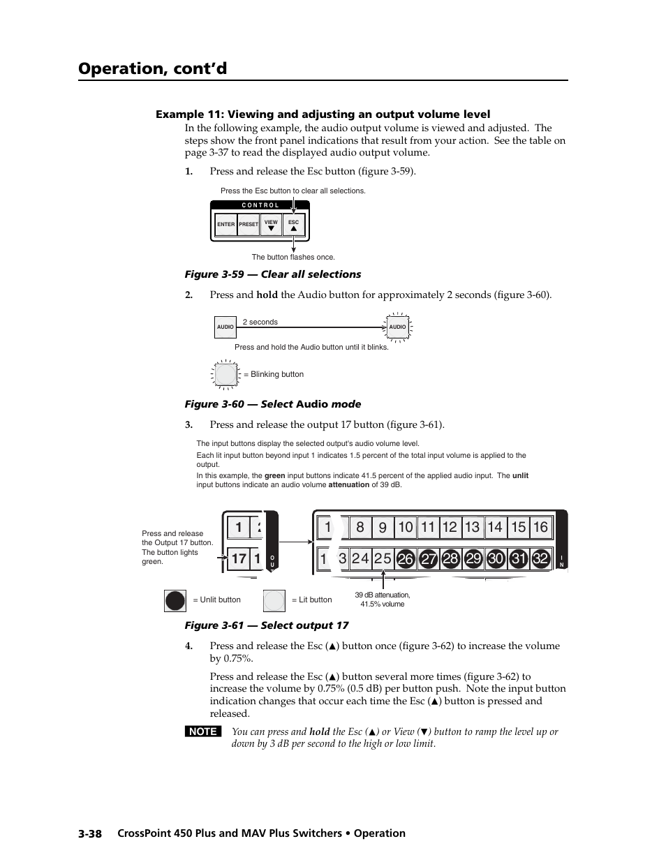 Preliminar y, Operation, cont’d | Extron electronic MAV Plus User Manual | Page 68 / 172