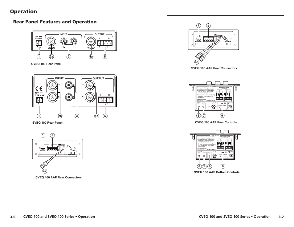 Rear panel features and operation, Operation, Dual mono stereo | Extron Electronics CVEQ 100 Series User Manual | Page 19 / 31