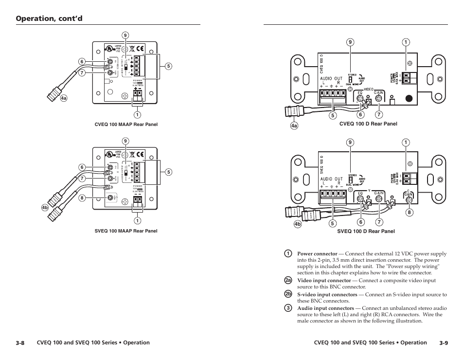 Operation, cont’d | Extron Electronics CVEQ 100 Series User Manual | Page 20 / 31