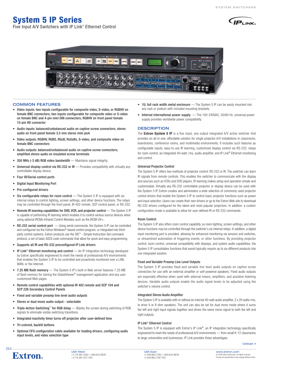 Extron electronic System 5 IP Series User Manual | 3 pages