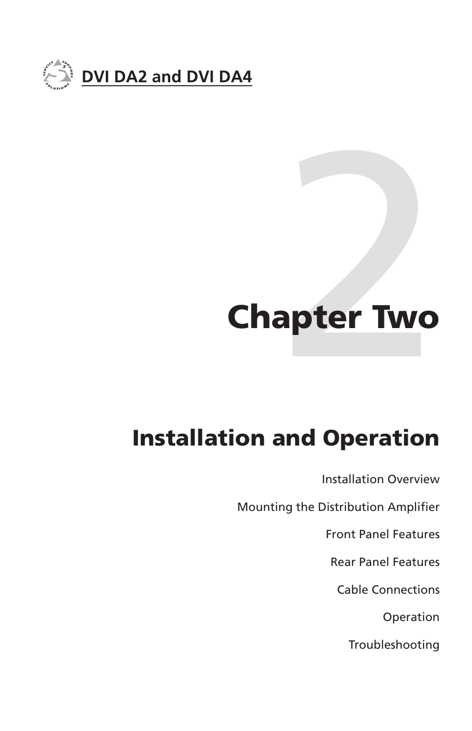 Chapter 2: installation and operation, Chapter two • installation and operation | Extron electronic DVI DA4 User Manual | Page 13 / 30