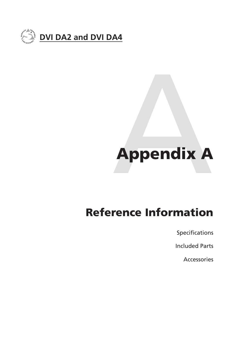 Appendix a: reference information, Appendix a • reference information | Extron electronic DVI DA4 User Manual | Page 25 / 30