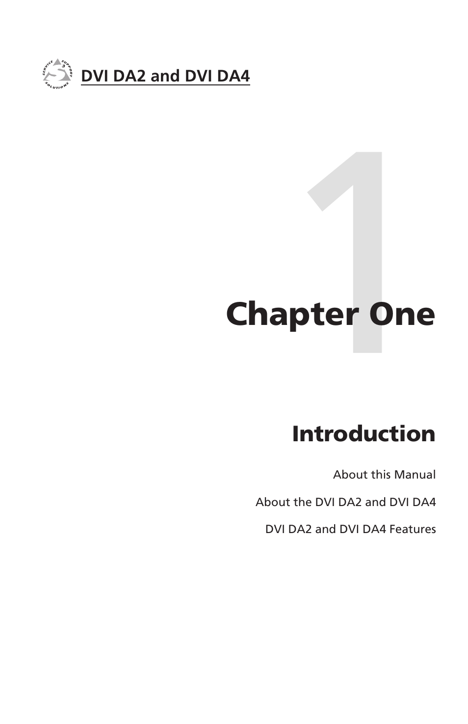 Chapter 1: introduction, Chapter one • introduction | Extron electronic DVI DA4 User Manual | Page 9 / 30