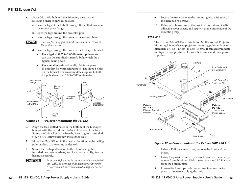 Pmk 450, Ps 23, cont’d | Extron Electronics PS 123 User Manual | Page 11 / 15