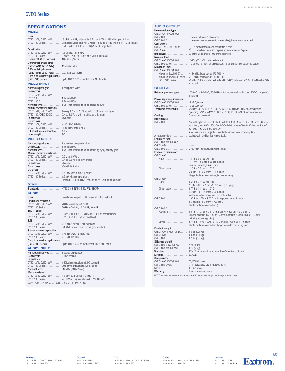 Cveq series | Extron electronic CVEQ Series User Manual | Page 3 / 3