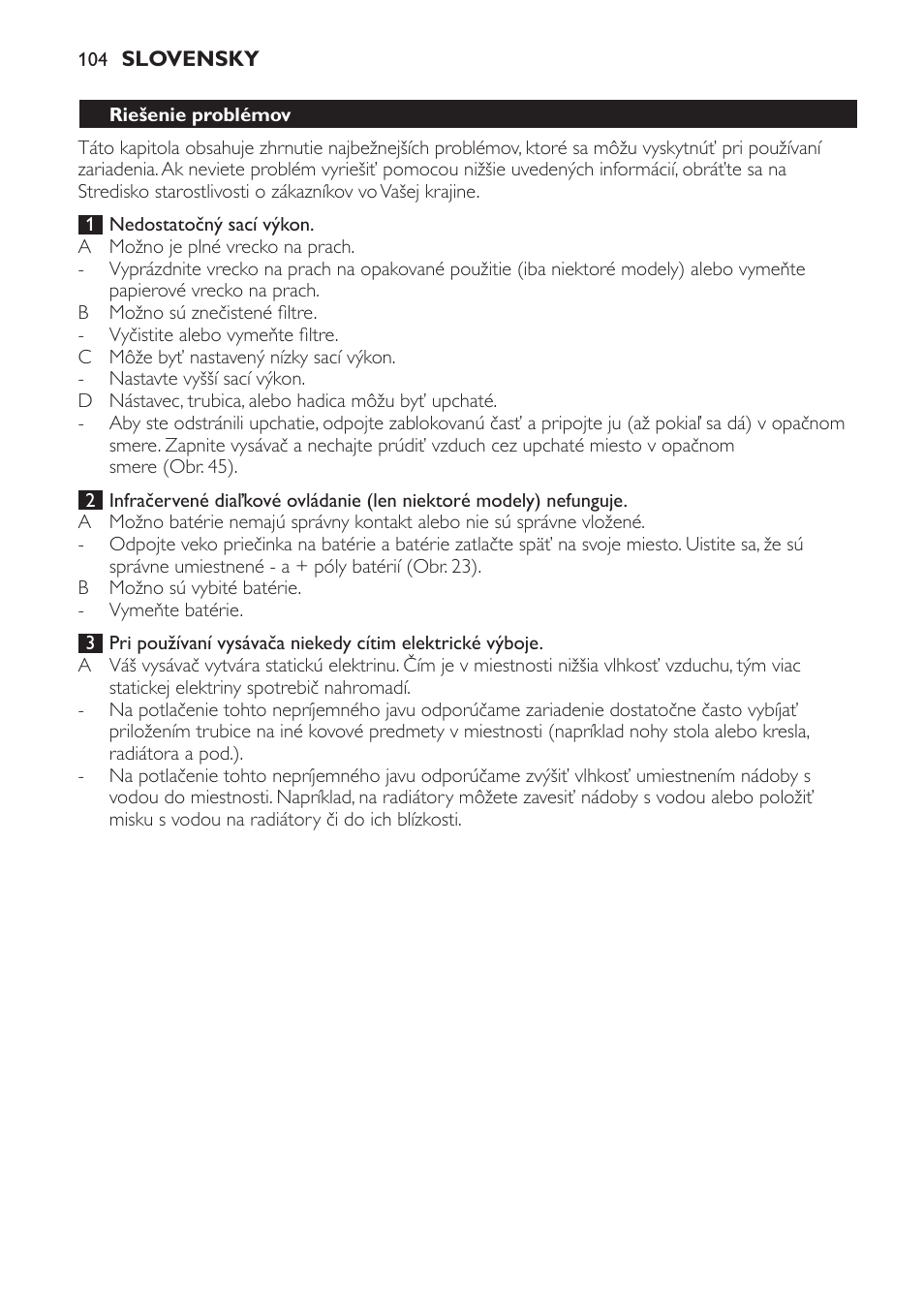 Philips FC9160 User Manual | Page 104 / 144