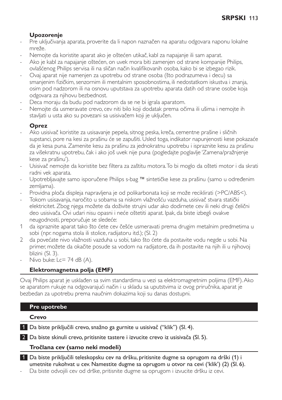 Philips FC9160 User Manual | Page 113 / 144