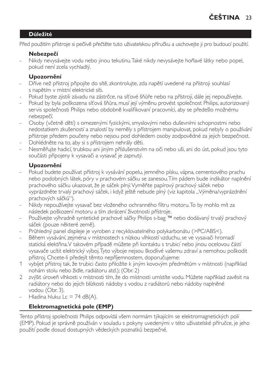 Philips FC9160 User Manual | Page 23 / 144