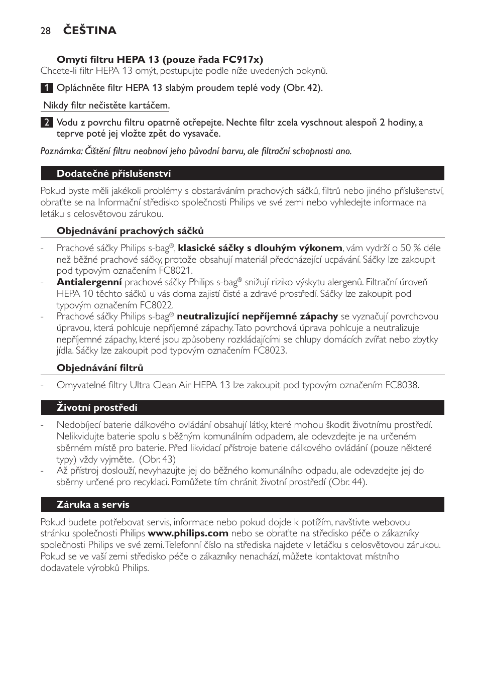 Philips FC9160 User Manual | Page 28 / 144