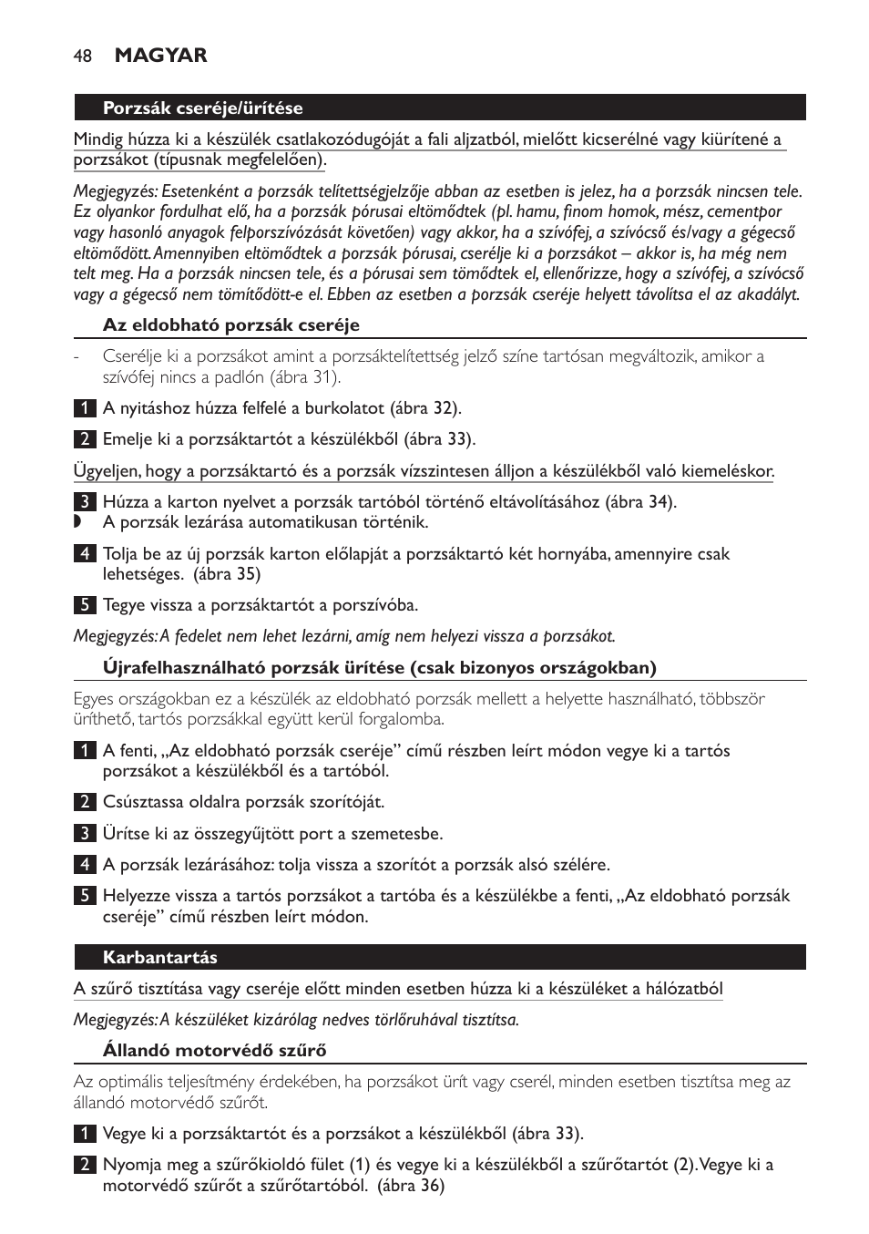 Philips FC9160 User Manual | Page 48 / 144
