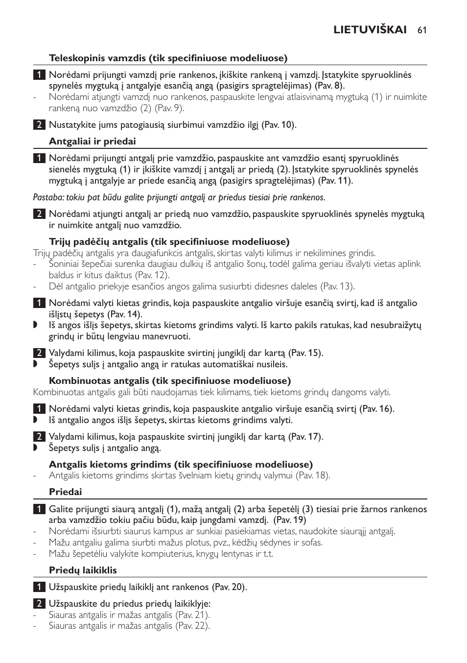 Philips FC9160 User Manual | Page 61 / 144